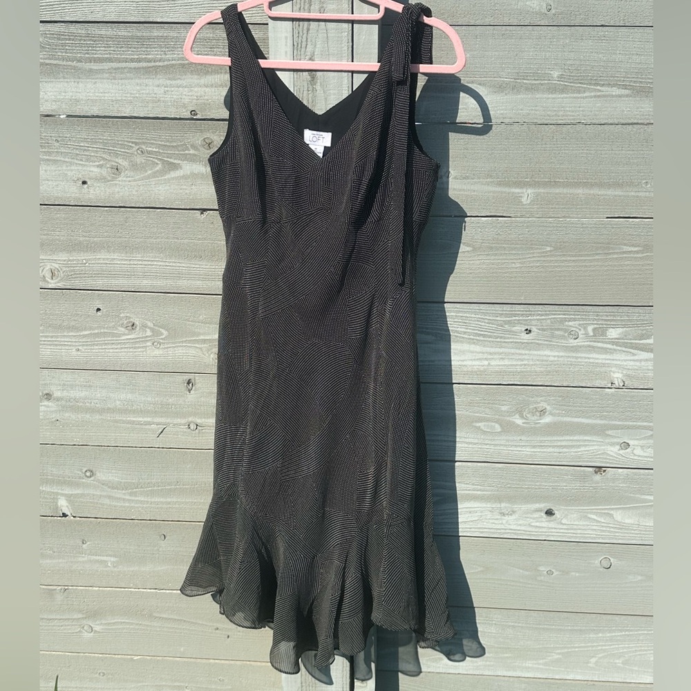 Ann Taylor Loft Polka Dot midi dress women’s size 10